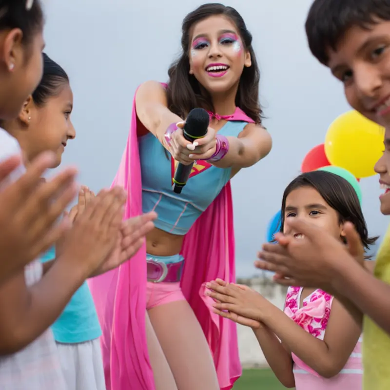Niños disfrutando del show infantil